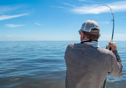 A seasoned fisherman trying to pull in a big one during Fishing in St. Petersburg FL